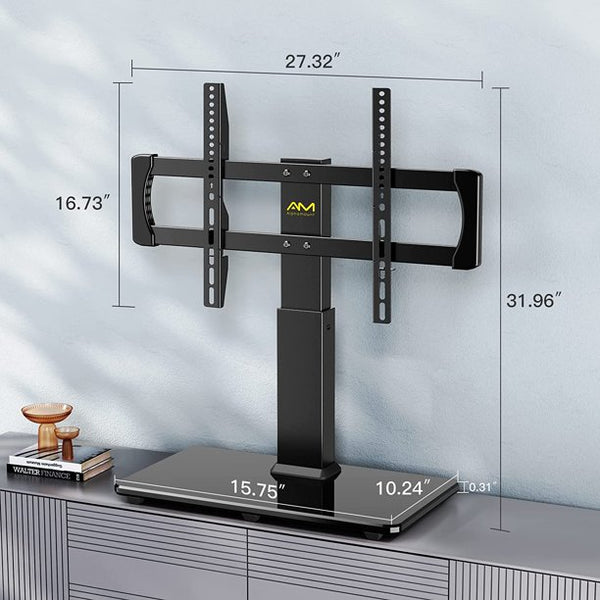 Universal TV Stand for 32-80 Inch TVs, Height Adjustable Tabletop TV Mount with Tempered Glass Base Max 600X400mm, Holds up to 99lbs - Walmart.com