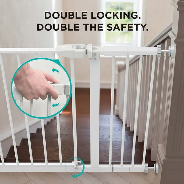 Baby Safety Gate 29.1- 47.6 inch, Adjustable Simple Pass Walk-Through Gate No Drill, Extra Wide Dog gate 30 inch Height for Stairs, Hallways, Bedrooms - Walmart.com