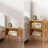 Bamboo Stackable End Tables, Wood Living Room Nightstand, Bedside Tables for Bedroom Storage, Set of 2 - Walmart.com