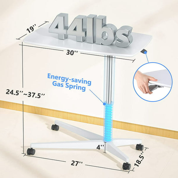 Mobile Standing Desk Height Adjustable Pneumatic Rolling Sit Stand Desk Small Laptop Desk Cart Riser Mobile Podium for Home Office School - Walmart.com