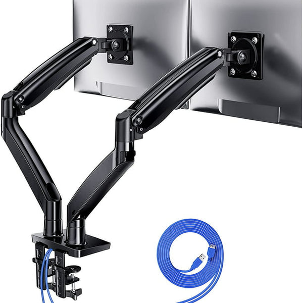 Full Motion Dual Monitor Arm Mount Desk Stand Height Adjustable Fits 13-35 inch Screens, Max 100x100mm, Each Arm Holds up to 26.4lbs - Walmart.com