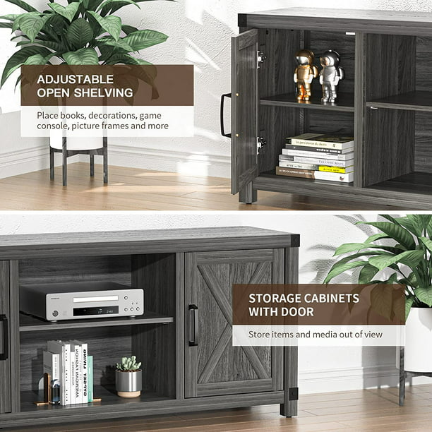 Console Cabinet for TVs up to 65 inch W Media Shelves, Farmhouse TV Stand Style Entertainment Center for Soundbar Other Media, Barn Door TV Stand with Storage - Walmart.com