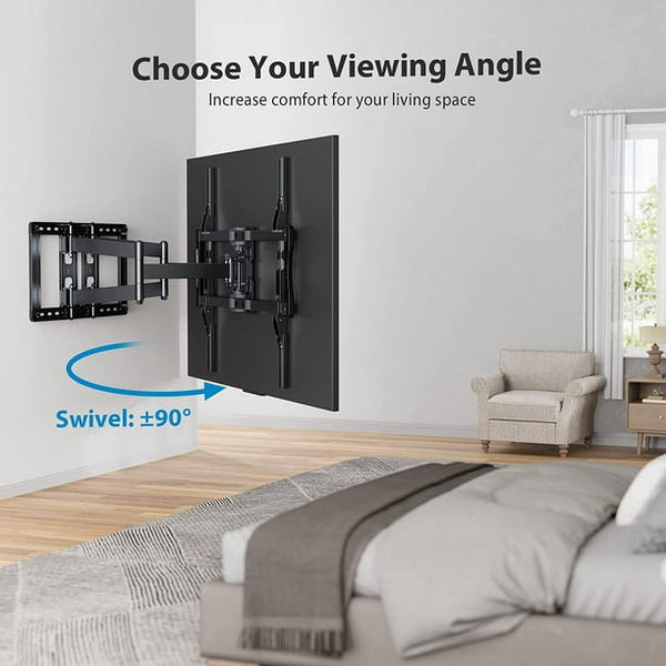 Full Motion TV Wall Mount for 40-92 Inch TVs, TV Mount Bracket with Dual Articulating Arms, Swivel, Tilt, Extension, Max 800x600, Large TV Wall Mount Holds up to 132 lbs - Walmart.com