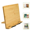 Bamboo Book Stand, Large Cookbook Holder Reading Book Holder with 5 Adjustable Height, Foldable Wooden Cooking Bookstand for Textbook, Receipe, Music Books, Tablet, Ipad - Walmart.com