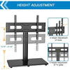 Swivel Universal TV Stand Mount for 37-75 inch LCD OLED Flat Curved Screen TVs, Height Adjustable Table Top TV Stand Base with Tempered Glass Base Wire Management, 600x400mm up to 99lbs - Walmart.com