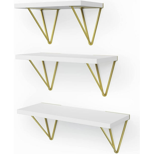 Set of 3 Floating Shelves, Wall Shelves for Bedroom, Living Room, Bathroom, Kitchen, Shelves for Wall Decor - Walmart.com