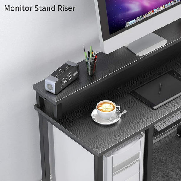 Computer Desk with Monitor Stand Storage Shelves Keyboard Tray, 47 Studying Writing Table for Home Office - Walmart.com