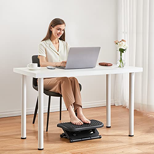 Adjustable Under Desk Footrest, Foot Rest for Under Desk at Work with Massage, Foot Stool Under Desk with 3 Height Position & 30 Degree Tilt Angle Adjustment for Home, Office