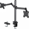 Dual Monitor Stand Mount, Heavy Duty Fully Adjustable Monitor Desk Mount for 13-27 inch Screens, VESA Mount with C Clamp, Each Arm Holds 4.4 to 17.6lbs