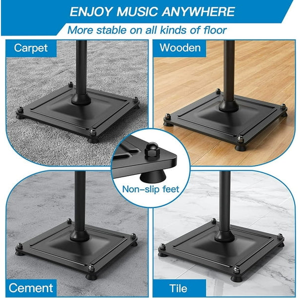 Universal Speaker Stands Height Adjustable Extend 18 to 43 Holds Satellite Speakers Bookshelf Speakers up to 11lbs 1 Pair Black - Walmart.com