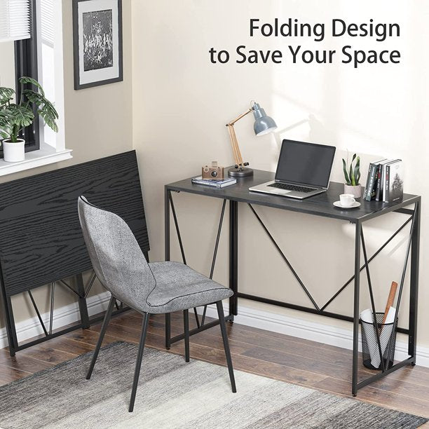 Computer Study Writing Desk 39 Inch, Folding PC Laptop Table No Assembly, Home Office Desk for Small Space, Black - Walmart.com