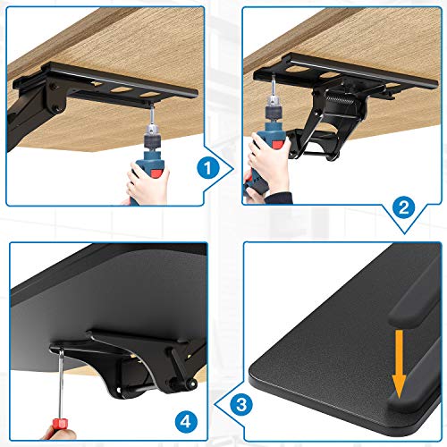 Keyboard Tray Under Desk，360 Adjustable Ergonomic Sliding Keyboard & Mouse Tray, 25