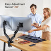 Dual Monitor Stand, Adjustable Spring Monitor Desk Mount Swivel Vesa Bracket with C Clamp/Grommet Mounting Base for 17 to 27 Inch Computer Screens, Each Arm Holds 4.4 to 14.3lbs