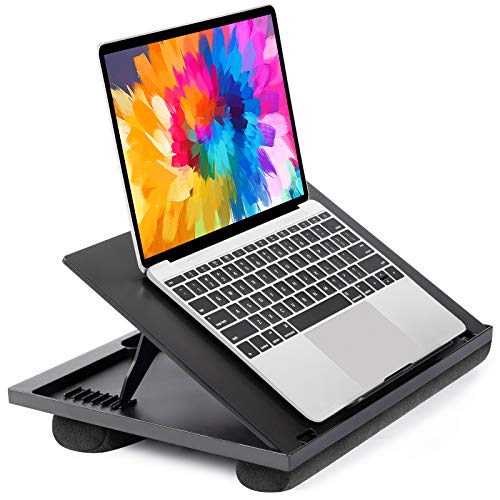 Adjustable Lap Desk - with 8 Adjustable Angles & Dual Cushions Laptop Stand for Car Laptop Desk, Work Table, Lap Writing Board & Drawing Desk on Sofa or Bed