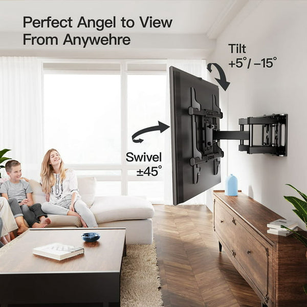 TV Wall Mount Full Motion for Most 37-75 Inch LED LCD OLED Flat Curved Screen, Wall Bracket TV Mount with Articulating Arms Swivel Tilt Leveling Holds up to 132lbs Max 600x400mm - Walmart.com