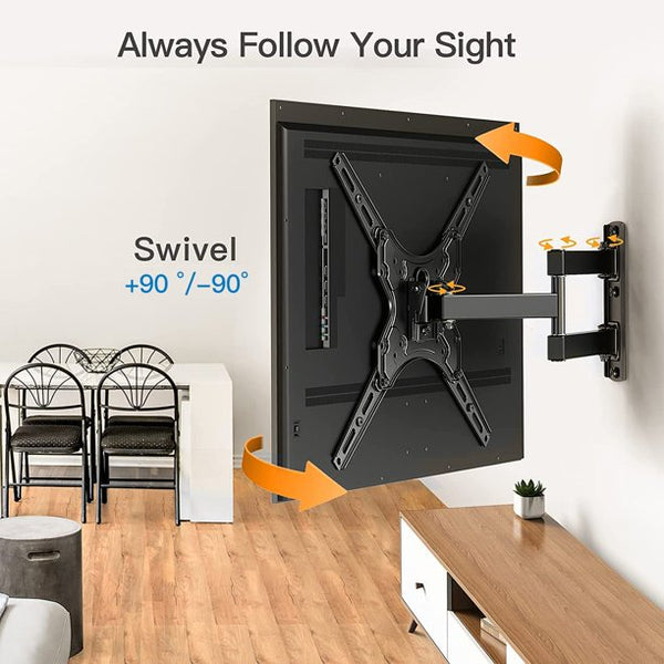 Full Motion TV Wall Mount Brackets for Most 26-55 Inch LED LCD Flat Curved Screen Monitors TVs, Single Articulating Arm TV Mount Swivel Tilt Extension, Max 400X400mm Up to 88lbs - Walmart.com