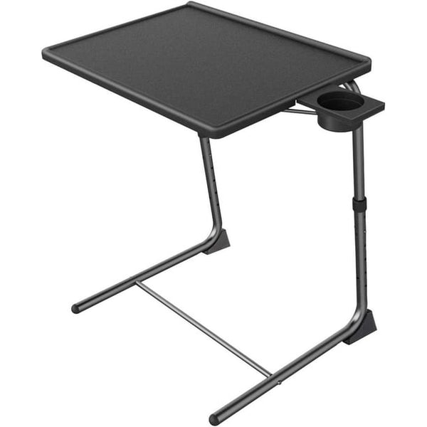 Adjustable TV Tray Table, TV Dinner Tray on Bed Sofa, Comfortable Folding Table with 6 Height 3 Tilt Angle Adjustments, Black - Walmart.com