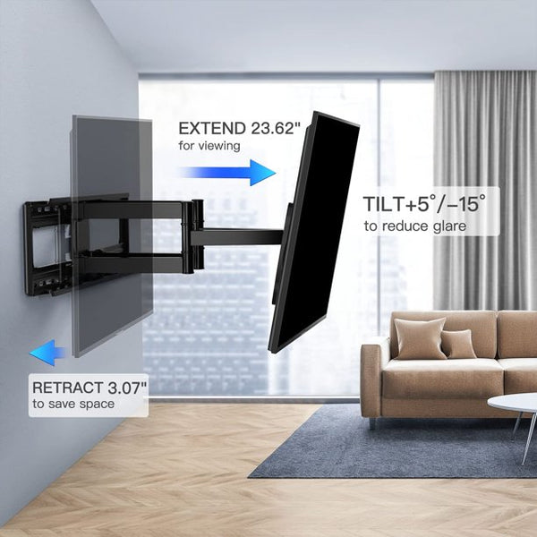 Full Motion TV Wall Mount for 50''-90'' Flat or Curved TV, up to 165lbs, Max 800x400mm - Walmart.com