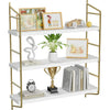 Floating Shelves, Wall Shelves 3 Boards Adjustable, White and Gold Shelf for Living Room, Bedroom, Bathroom, Kitchen - Walmart.com