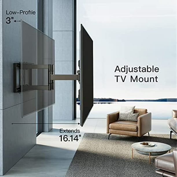 Full Motion TV Wall Mount for Most 37-75 inch TVs up to 132 lbs, Max 600x400mm, Wall Mount TV Bracket with Dual Articulating Arms, Tilt, Swivel, Extension - Walmart.com