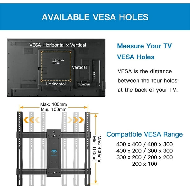 Corner TV Wall Mount Bracket Tilts, Swivels, Extends, Full Motion Articulating TV Mount for 26-60 inch LED, LCD Flat Curved Screen TVs, Holds up to 99 lbs, 400x400, Heavy Duty TV Bracket