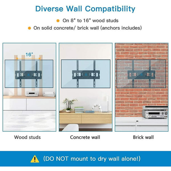 Full Motion TV Wall Mount for 26-55 Inch TVs, Max Mounting Pattern 400x400mm - Walmart.com