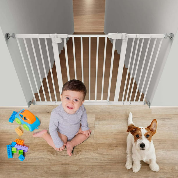 Baby Safety Gate 29.1- 47.6 inch, Adjustable Simple Pass Walk-Through Gate No Drill, Extra Wide Dog gate 30 inch Height for Stairs, Hallways, Bedrooms - Walmart.com