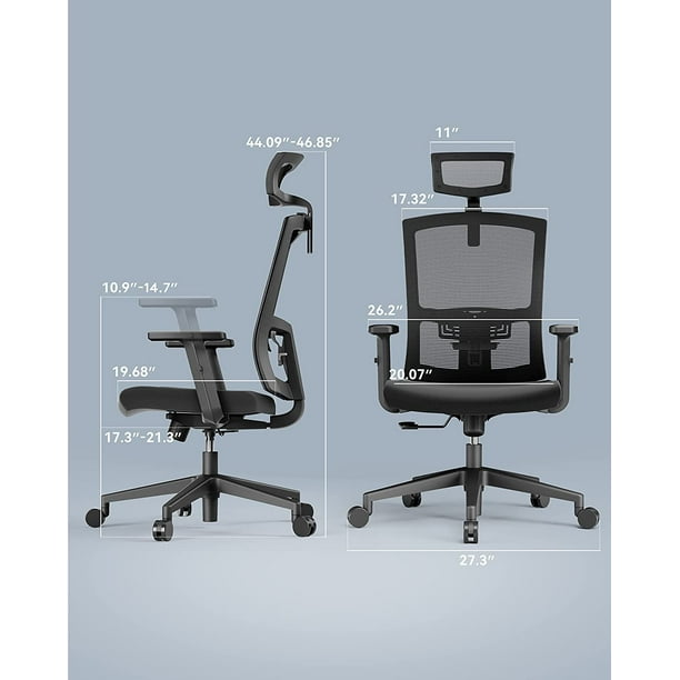 Ergonomic Home Office Chair Desk with Large Seat&Lumbar Support, Computer Gaming Chair with Adjustable Headrest, Armrest - Walmart.com