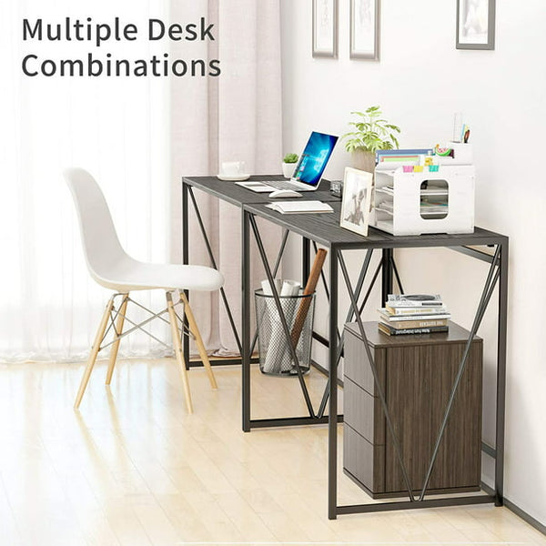 Computer Study Writing Desk 39 Inch, Folding PC Laptop Table No Assembly, Home Office Desk for Small Space, Black - Walmart.com