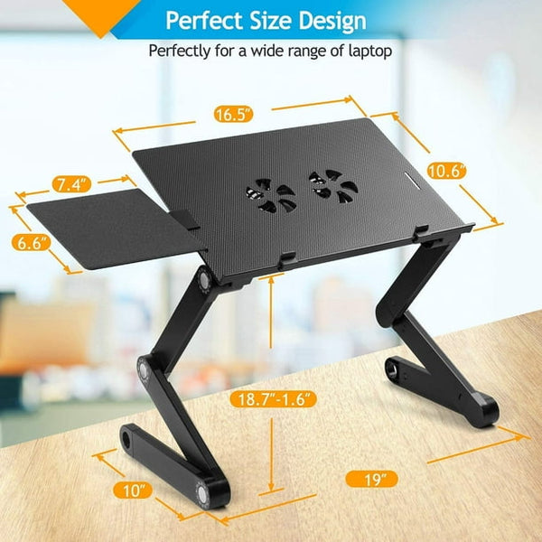 Adjustable Laptop Stand, Laptop Desk for up to 15.6 Laptops, Portable Laptop Table Stand with 2 CPU Fans, Detachable Mouse Pad, Ergonomic Lap Desk for Laptop, TV Bed Tray, Standing Desk - Walmart.com