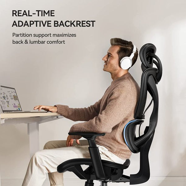 Ergonomic Home Office Chair Desk High Back, Mesh Computer Chair with Lumbar Support, 3D Armrest, Double Backrest and Adjustable Headrest - Walmart.com