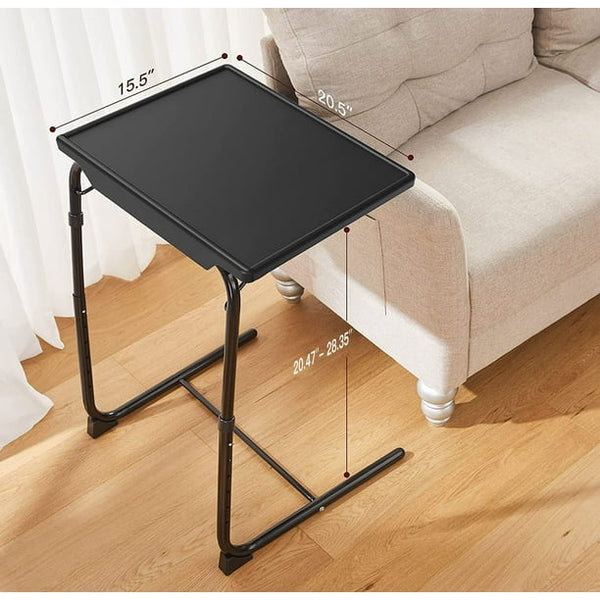 Adjustable TV Tray Table, TV Dinner Tray on Bed Sofa, Comfortable Folding Table with 6 Height 3 Tilt Angle Adjustments, Black - Walmart.com