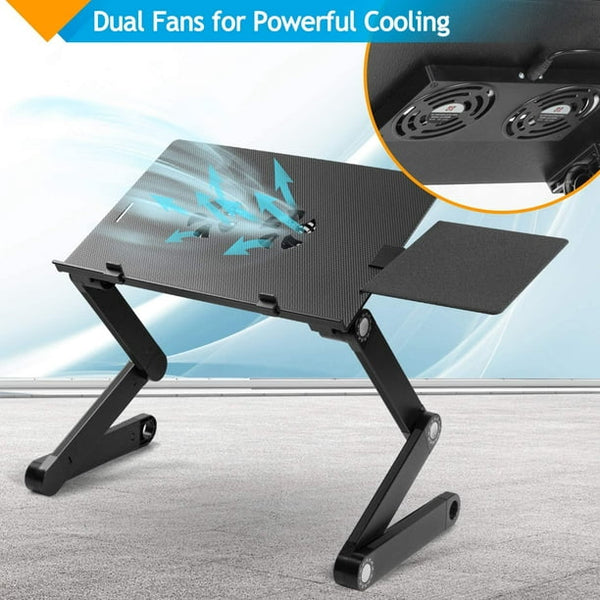 Adjustable Laptop Stand, Laptop Desk for up to 15.6 Laptops, Portable Laptop Table Stand with 2 CPU Fans, Detachable Mouse Pad, Ergonomic Lap Desk for Laptop, TV Bed Tray, Standing Desk - Walmart.com