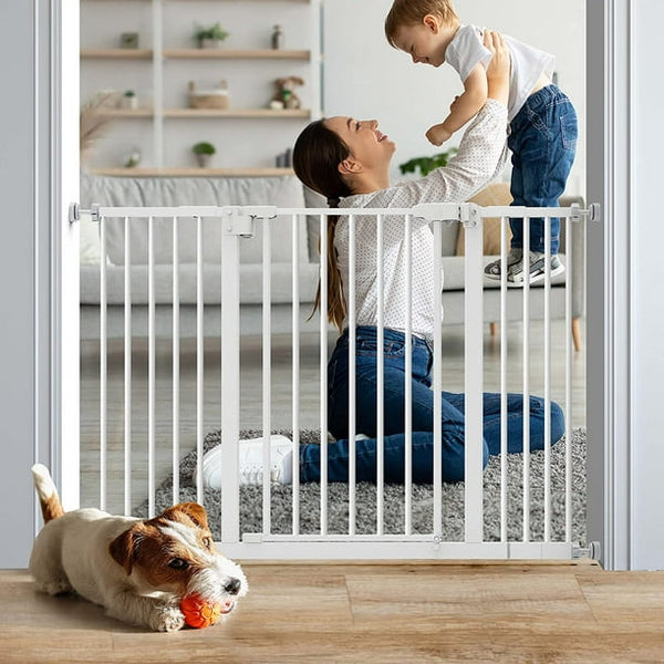 Baby Safety Gate 29.1- 47.6 inch, Adjustable Simple Pass Walk-Through Gate No Drill, Extra Wide Dog gate 30 inch Height for Stairs, Hallways, Bedrooms - Walmart.com