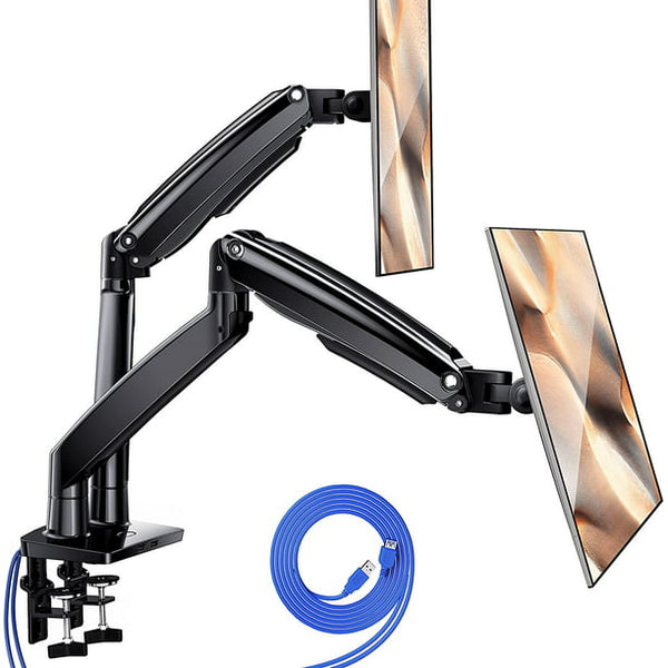 Full Motion Dual Monitor Arm Mount Desk Stand Height Adjustable Fits 13-35 inch Screens, Max 100x100mm, Each Arm Holds up to 26.4lbs - Walmart.com