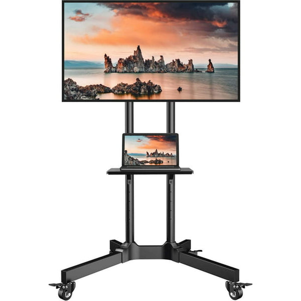 Mobile TV Cart with Wheels for 32-85 inch Flat Curved Screen TVs, Height Adjustable Rolling TV Stand Hold Up to 132 lbs, Trolley Floor Stand with Tray Max 600x400mm - Walmart.com