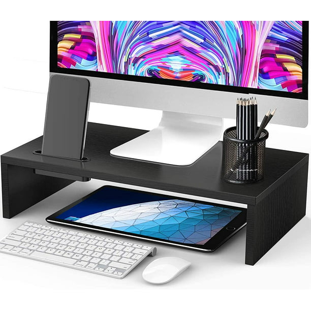 Monitor Riser Stand, Desk Organizer Stand for Laptop Computer, Desktop Printer Stand with Phone Holder and Cable Management, Versatile as Storage Shelf Screen Holder - Walmart.com