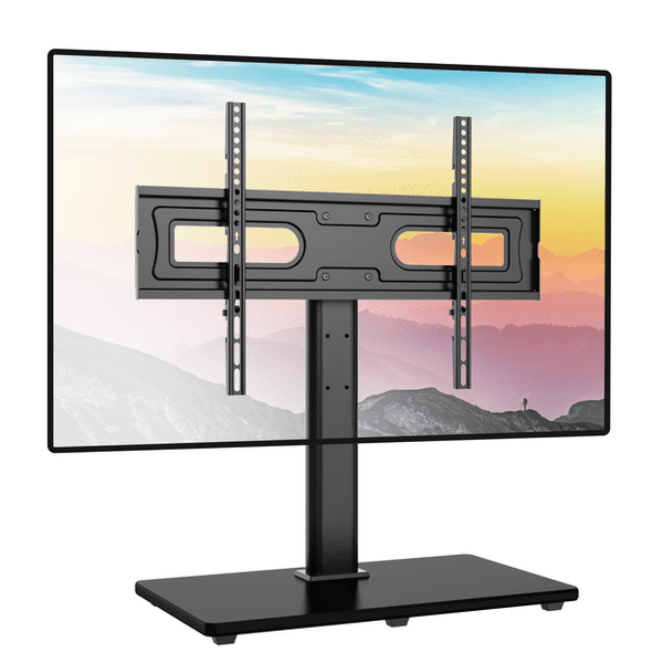 Swivel Universal TV Stand Mount for 37-75 inch LCD OLED Flat Curved Screen TVs, Height Adjustable Table Top TV Stand Base with Tempered Glass Base Wire Management, 600x400mm up to 99lbs - Walmart.com