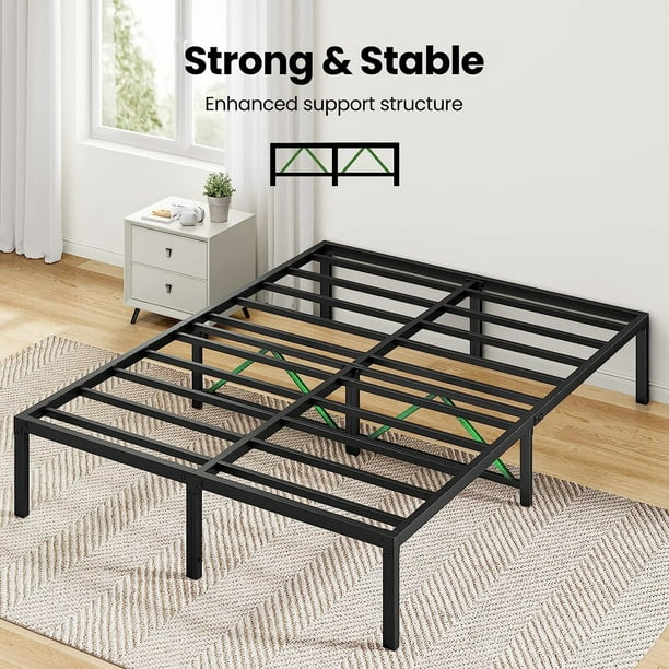 Twin Size Metal Platform Bed Frame Mattress Foundation No Box Spring Needed, Modern Bed Frame with 14