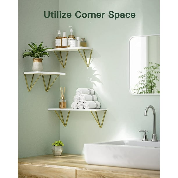 Set of 3 Floating Shelves, Wall Shelves for Bedroom, Living Room, Bathroom, Kitchen, Shelves for Wall Decor - Walmart.com