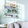 Floating Shelves, Wall Shelves 3 Boards Adjustable, White and Gold Shelf for Living Room, Bedroom, Bathroom, Kitchen - Walmart.com