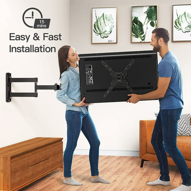 Full Motion TV Wall Mount Brackets for Most 26-55 Inch LED LCD Flat Curved Screen Monitors TVs, Single Articulating Arm TV Mount Swivel Tilt Extension, Max 400X400mm Up to 88lbs - Walmart.com